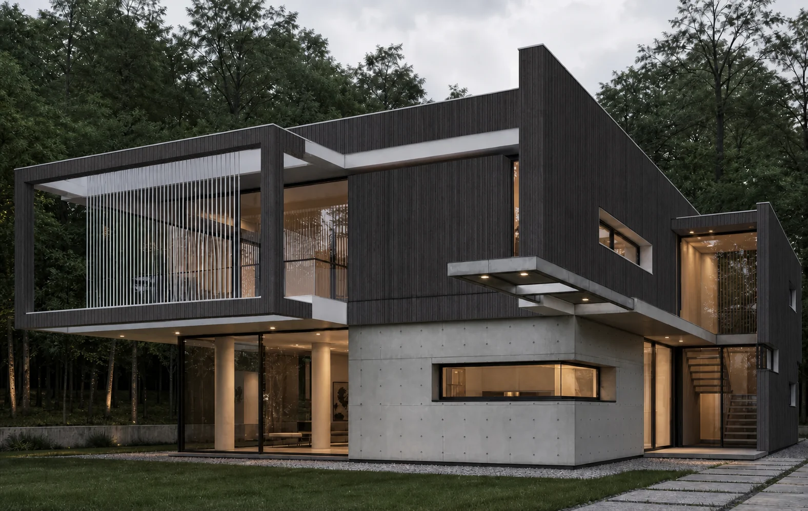Residence after a localized facade material edit