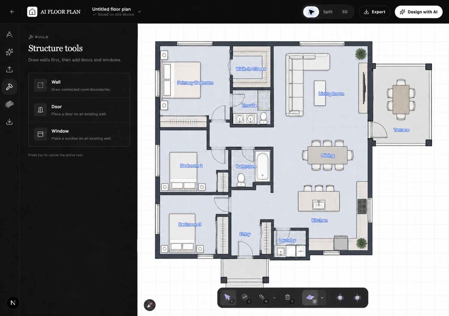 3D floor plan preview